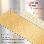 GSCIT Club Gold Edge Banding, 1/2 Inch x 50ft Aluminum Brushed Edge Banding Brass PVC Edge Trim for Cabinet Repair