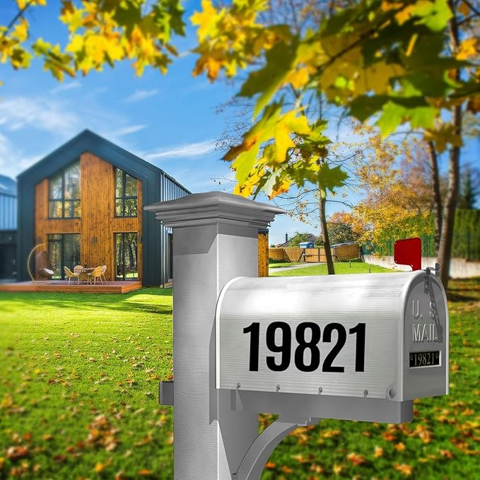 10 Sheets Vinyl House Numbers - 3 inch Waterproof Mailbox Numbers, Self-Adhesive Stickers for Mailbox, Cars, Boats, Windows, Door and Apartments(Black,3 inch)