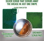 Heavy Duty Scour Pads, Non-Abrasive Reusable Nylon Green Scrub Pads for Kitchen, Sink, Garage, Utensils and Multipurpose Cleaning, Pack of 6