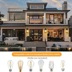 12'' Outdoor Wall Light Fixtures, Exterior Wall Lantern Waterproof, Porch Sconces Lighting with E26 Socket, Modern Matte Black Wall Lamps for House Patio Front Door, 1Pack