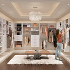 ROOMTEC Modular Closet System, 55" Wall-Mounted Closet Organizer with Hanging Rods, Wooden Tower for Walk-In Closets, Wardrobe Storage Kit, White