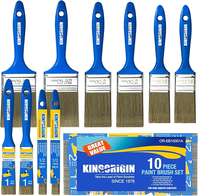 Paint Brush Set, 10 Pack Paint Brush, Chip Brush (0.5" 1" 1.5" 2" 2.5”), Small Paint Brushes Bulk, Paint Brushes for Walls and Home Decor