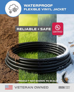 Iron Forge Cable 3 Outlet Outdoor Extension Cord 10 ft, 16/3 SJTW Black Extension Cord with Multiple Outlets 3 Prong, Weatherproof 13 Amp Exterior Power Cable for Outdoor Lights, Lawn & Landscaping