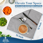 DAN RIVER 24-Pack Gray Microfiber Towels – Ultra Absorbent, Lint-Free & Streak-Free Cleaning Cloths for House, Car & Kitchen - Must-Have Cleaning Essentials - 12" x 12"