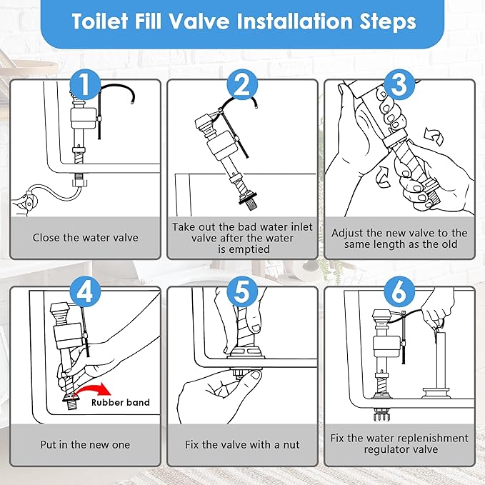 Saillong 2 Set Toilet Float Replacement Kit with 3 Inch Flapper, Universal Toilet Fill Valve Height Adjustabletoilet Tank Replacement Kit, Flush Valve Quiet and Easy to Install