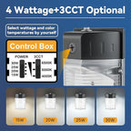 30W LED Wall Pack Light with Photocell 2Pack, 3CCT 4000/5000/6500K, 15/20/25/30W Selectable, LED Wall Lights Porch Lights Outdoor Security Lighting for House Garage Yard Garden, 100-277VAC, ETL Listed