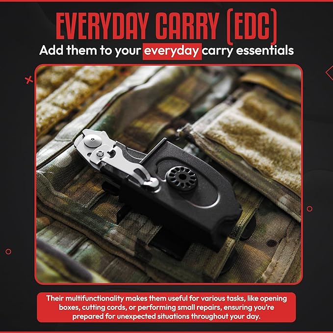 Heavy Duty 6 in 1 Multipurpose Emergency Trauma Shears Scissors with Holster - Outdoor Camping Rescue Tools with Glass Breaker & Strap Cutter Stainless Steel Foldable Scissors Pliers Silver