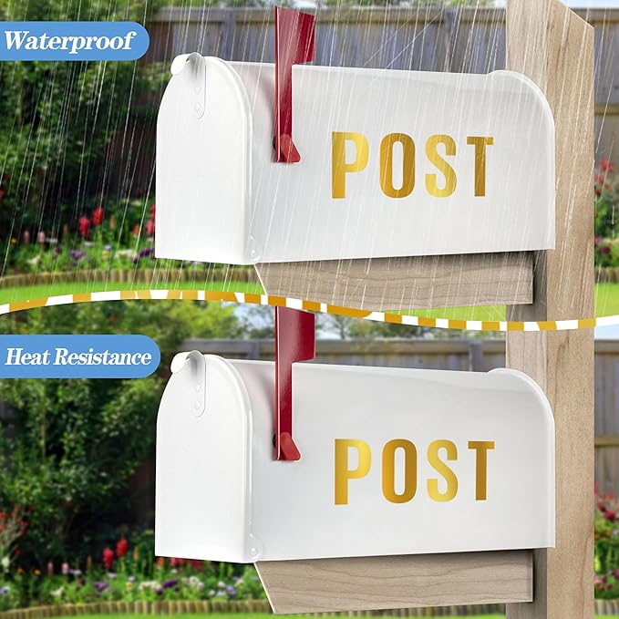 910 PCS 42 Sheets Letter Stickers Large Mailbox Numbers and Letters Self Adhesive Vinyl Waterproof Custom Alphabet Number Stickers for Mailbox Address, DIY Crafts, Door, Windows Decor (3 Inch,Gold)