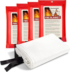 Emergency Fire Blanket for Home and Kitchen Safety - 100% Glass Fiber 40 * 40 Inches Fire Blanket for Kitchen, Car, Office, and School - Fire Blankets Emergency for Home (4 Pcs)