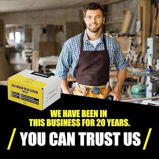 #8 x 2'' Wood Screws by Grindy (400pack/2.8LBS) – Self-Drilling Deck Screws I Rust Resistant I Quick Drive & Fast Grip I for Cabinet, Furniture & Other Projects I Bit Included