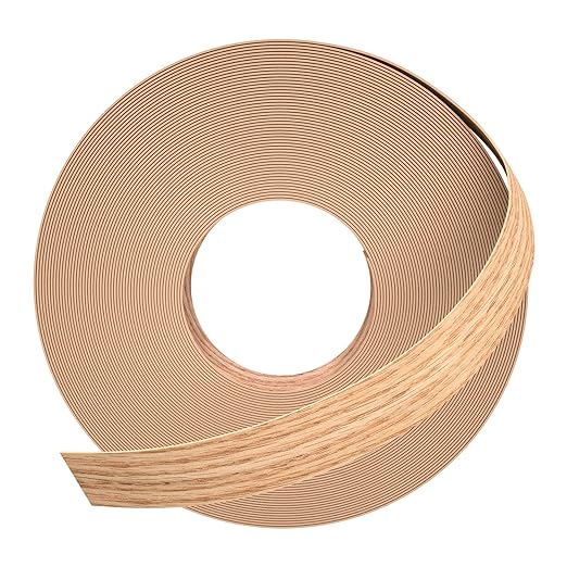 GSCIT Club Red Oak Edge Banding, 3/4 inch x 25ft roll of Veneer Edge Banding -Pre-glued Flexible, Real Wood Tape Banding for Cabinet Repair Furniture Restoration