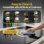 K&H 5 Burner 30 Inch Built-in Electric Stove Top Radiant Ceramic Cooktop Touch Control 240V 8600W CE30-8608