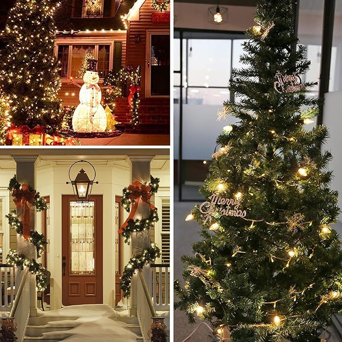 25 Pack C9 Clear Light Bulbs,Replacement Incandescent Bulbs for Christmas String Light,C9/E17 Candelabra Base 7 Watt Great for Outdoor Indoor Holiday Party