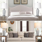 25" Farmhouse Jar Table Lamps Set of 2, 3 Way Touch Control Rustic Bedside Lamps with USB A+C Ports & AC Outlet, Pot Nightstand Lamps for Bedroom Living Room (LED Bulbs Included)