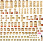 119PCS DOT Air Line Fittings Kit, Brass Compression 6 Size 1/4" 1/8" 3/8" 1/2" 5/8" 5/16" NPT Quick Connect Air Hose Fittings for DOT Air Line