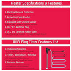 240V 3500W Immersion Water Heater for Pool & Hot Tub – Portable Electric Submersible Heater with Auto Shut-Off, and WiFi Timer for Swimming pool, Bathtub, Above Ground Pool and Inground pool