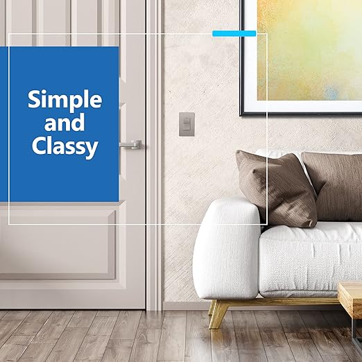 LIDER Minimalist Design Matte Finish Lighted 4-Way Decorator Light Switch, Four Way Frameless Rocker Switch, Residential/Commercial Grade, 15A 120V/277V, UL Listed, LS15-4W-NK, Nickel