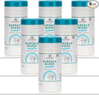6 Pack Surface Cleaning Wipes Bleach Free, All-Purpose Cleaner for Bathroom, Kitchen, Office, 450 Count Canister, 7.5" x 7" Sheet, Fresh Scent, Lint Free & Durable