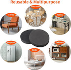 Ezprotekt 3.5" Felt Furniture Movers Sliders for Hardwood & Vinyl Floors, 16 Pcs Round Reusable Felt Furniture Moving Pads for Heavy Duty Sofa Bed Couch Cabinet, Move Items and Quickly (Black)
