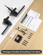 8 Pack Square Privacy Door Levers Locksets in Matte Black Finish, Bed/Bath Door Levers Keyless Interior Handles,Reversible for Left Right Handed Doors