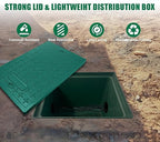 24x16x16 Underground Splice Box Rectangular Electrical Junction Boxes Polyethylene Distribution Pull Chamber W/FRP Inspection Cover Access Enclosure Pit Drillable Tapered Wiring Box for Cable