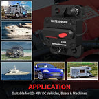 DaierTek 150 Amp Circuit Breakers 12V Marine Circuit Breaker 12 Volt DC 150A Circuit Breaker Waterproof for Boat Auto Car RV -2Pack