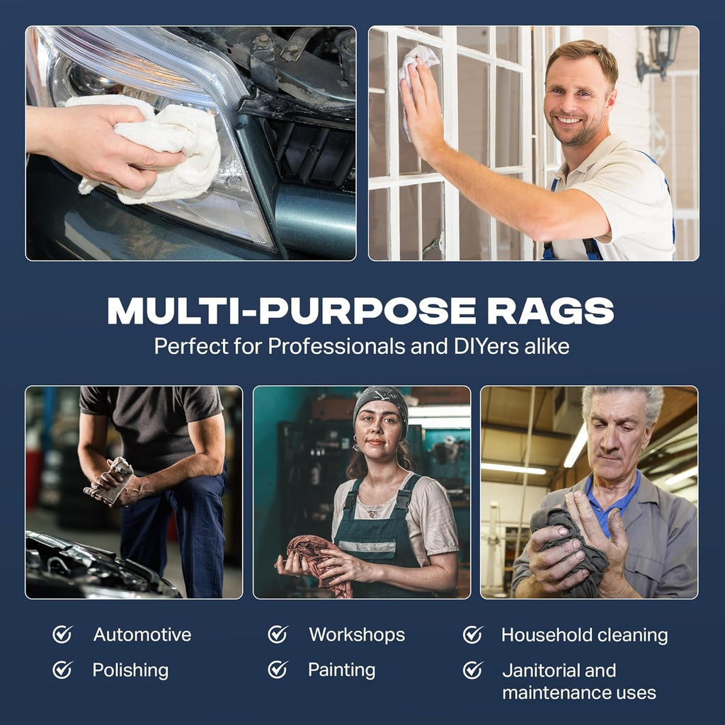 Angel-in-Armor Colored T-Shirt Rags – 25lb Bulk Box of Recycled Cotton Knit Shop Rags (250 Units) – Low Lint Cleaning Cloths for Mechanics, Oil Changes, Industrial and Commercial Use