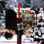 Merry Christmas Mailbox Covers Magnetic Standard Size Winter Buffalo Plaid Mailbox Post Cover Xmas Snowflake Mailbox Wraps Holiday Mailbox Decor Waterproof 21 X18 Inch