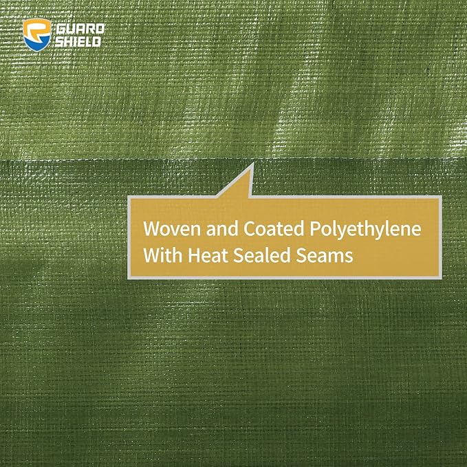 GUARD SHIELD Heavy Duty Tarp 20x40 Feet Green Multi Purpose Thick Waterproof Poly Tarp Cover 10mil