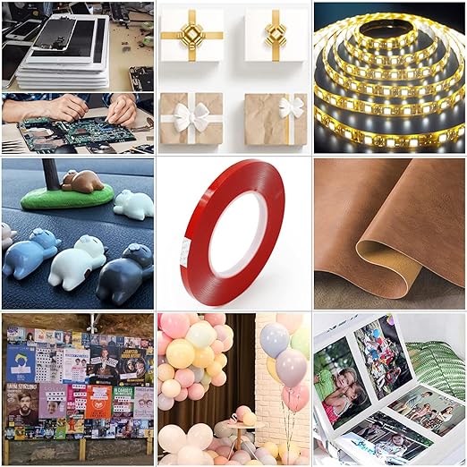 Double Sided Strong Adhesive Tape, 5mm x 15M x 0.5mm Thickness, Clear 2-Sided Tape, Transparent Tape for Phone Laptop LCD Screen Case Repair Plastic Wood Glass Mounting DIY