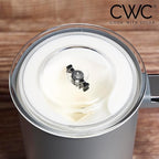 COOK WITH COLOR 4-in-1 Electric Milk Steamer and Frother - 2-Minute Heating and Frothing, Hot and Cold Foam Maker for Coffee, Latte, Cappuccino, Macchiato, Milk Warmer, Auto Shut Off, Grey