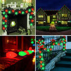 25 Pack C7 Red and Green Christmas Lights Replacement Ceramic Bulbs, Red Green Christmas Lights C7 Bulbs for Christmass Day, Party and Wedding Decorations, E12 Candelabra Base, 5 Watts