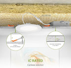 ASD 6 Pack LED Recessed Lighting 4 Inch 9W, 5 CCT 2700K-5000K CRI90+, IC Rated Ultra Thin Dimmable Ceiling Lights with J Box, Canless Wafer Downlight, Round Slim Panel Light, Energy Star ETL, White