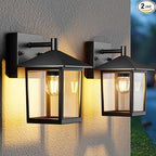 zemty Outdoor Wall Light Fixtures, Matte Black Exterior Front Porch Light with E26 Socket, Waterproof Exterior Wall Sconce Lighting Lamp for House, Doorway, Garage,2Pack(Bulb Not Include)