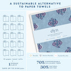 ELYN Swedish Dishcloths, Reusable & Washable Sponge Cloths, Absorbent Cleaning Paper Towels for Kitchen, Dishes, Counters and More, 5 Pack, Assorted Vintage Block Print Patterns