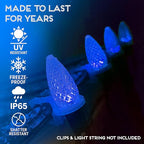 HLO Lighting Set of 25 Blue C9 Faceted LED Christmas Light Bulbs for Indoor & Outdoor Use | Durable Replacement Bulbs