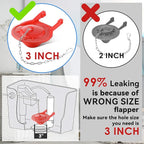 Saillong 3 Inch Universal Toilet Tank Replacement Kit, Toilet Flusher Fill Valve with Low Flow Flapper Repair Kit, Side Mount Flush Brass Handle, Adjustable Water Level, Easy to Install(Red)