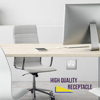 ENERLITES 20 Pack White Decorator Receptacle, Standard Electrical Wall Outlet, 15A 125V, Self-Grounding, 2-Pole, 3-Wire, 5-15R, UL Listed, 61502-TR-W, Tamper Resistant