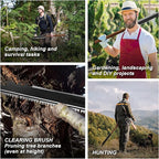 Hand Saw, Multifunction Camping Saw Outdoor Tools Long Saw with Machete for Bushcraft, Trees Cutting, Outdoor Hunting, Garden Work, Survival, Yard Work, XL Teeth Edition (Black)