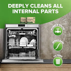 Heavy Duty Dishwasher Cleaner and Deodorizer Tablets, Descaler, Deep Cleaning, Natural Odor and Smell Remover, Calcium, Limescale, Hard Water Marks, Grease, Septic Safe Pods (12 Tabs - 1 Yr Supply)