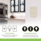 Enbrighten Almond Z-Wave Plus Smart Light Switch with QuickFit and SimpleWire, 3-Way Ready, Compatible with Alexa, Google Assistant, ZWave Hub Required, Repeater/Range Extender, Toggle, 24 Pack, 82686