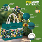 22Pcs Gardening Tools Set for Women Heavy Duty Garden Hand Tools Kit Organizer Gifts for Mom Beginner Gardener Gardening Accessories with Tote Bag/Shovels/Repotting Mat/Plant Labels/Gloves-Dark Green