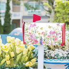 Kawani Spring Magnetic Mailbox Covers Spring Summer Watercolor Floral Butterfly Mailbox Covers Magnetic Standard Size 25.5x21 Inch Rustic Flower Post Letter Box Cover for Garden Yard Decor