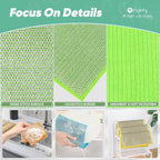 Orighty Multipurpose Wire Dishwashing Rag 12 Pcs, Upgraded Double-Layer Non-Scratch Wire Dish Cleaning Cloths, Kitchen Reusable Steel Scrubber, Powerful Dishcloth Rag for Cookware, Multicolor, 7"x8"