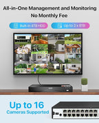 ZOSI 24CH 4K Spotlight PoE Security Camera System with Person Vehicle Detection,8pcs 4K Outdoor PoE Cameras,2 Way Talk,H.265+ 16CH 8MP NVR with 4TB HDD for 24/7 Recording