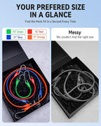 Rubber Bungee Cords with S Hooks, Heavy Duty Bungee Straps, Assorted Sizes with 15% Wider & Over 132 lbs Load, Colored, 100% EPDM Rubber for Cargo, Tarps, Van, Truck, 10", 15", 21", 31" (10 Pack)