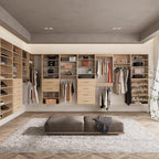 ROOMTEC 25.5" 4 Drawer Short Tower Closet Unit, Modular Closet System with Drawers and Shelf, Wardrobe Organizer for Bedroom or Walk-in Closet, Wall Mounted, Customizable Clothes Storage Unit, Wood