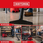 CRAFTSMAN CMXEVBE17595 16 Gallon 6.5 Peak HP Wet/Dry Vac, Heavy-Duty Shop Vacuum with Attachments and Additional General Purpose Filter