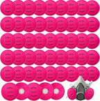 50PCS (25Pack) 2091 Filters for Respirator Installed on 2091 Respirator Filter Retainer Replacement for 6000 6200 6800 7000 FF-4 Series for Against Painting Welding Woodworking,Pink