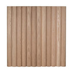 Outwater 1' Wide x 8' High x 3/8" Thick Unfinished Solid White Oak Flexible Tambour Sheet with 1" Half-Round Slats – Flexible and Versatile Wood Panel for Walls, Ceilings, and More